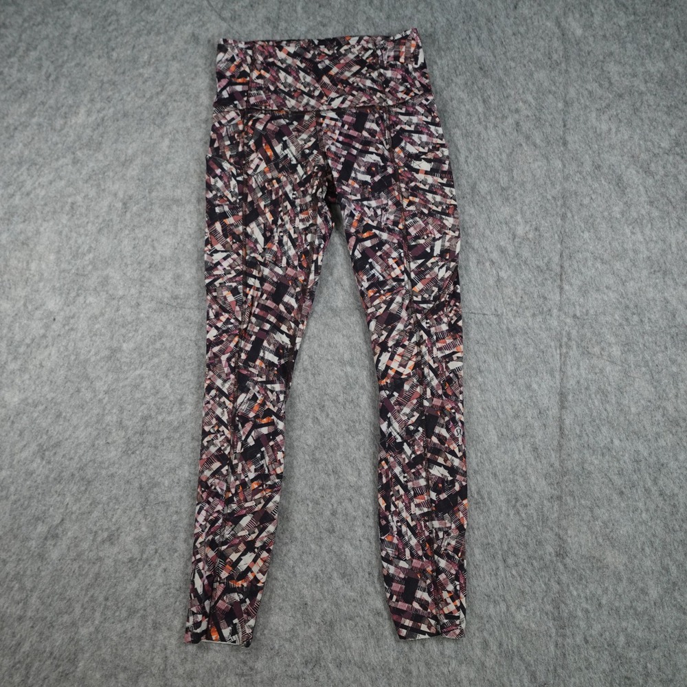 Lululemon Leggings Women 4 Pink Kaleidoscopic Fast Free Tight 25" Non Reflective